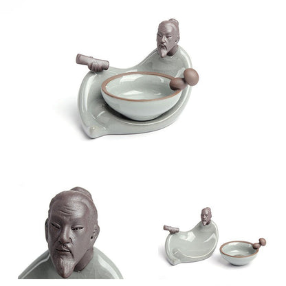 Ge Kiln Ceramic Tea Strainer with Holder 8 Styles