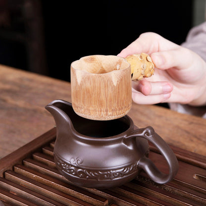 Bamboo Tea Strainer With Handle Gongfu Loose Leaf Filter