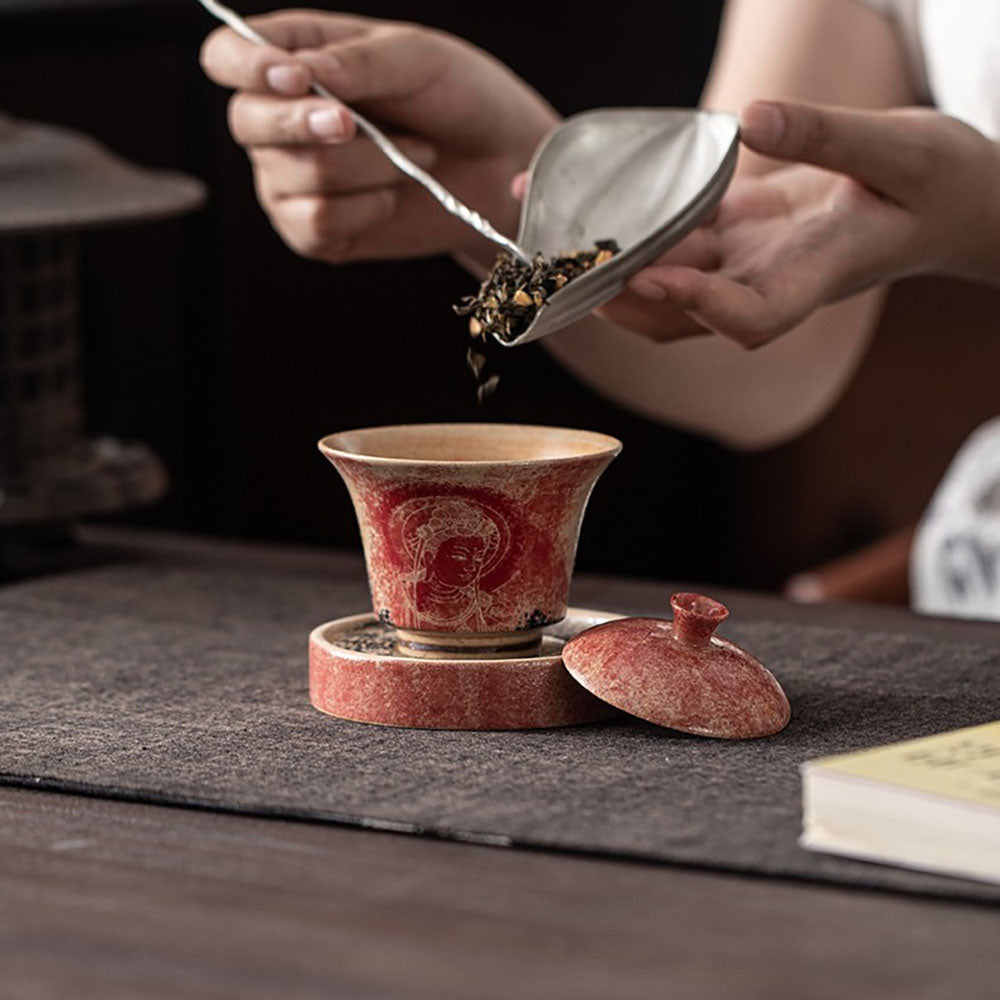 Gaiwan Tea Set – Dunhuang Dragon Girl Ceramic Gongfu Tea Bowl