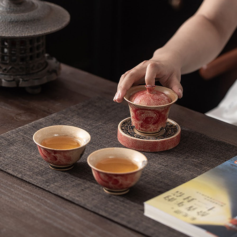 Gaiwan Tea Set – Dunhuang Dragon Girl Ceramic Gongfu Tea Bowl