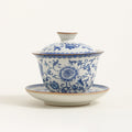 Ruyao Gaiwan Blue White Twig Vine 160ml 360° Lid Gift Box