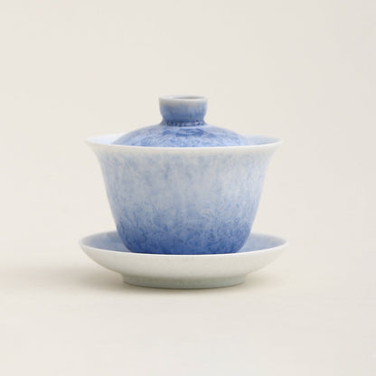 Ruyao Gaiwan Blue Ice Crystal Glaze 160ml Gift Box Snowflake