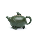 Lotus Bud Teapot Yixing Green Clay Frog Lid Leaf Spout 250ml