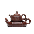 Double Teapot Yixing Raw Red Clay Teapot-in-Teapot 320ml