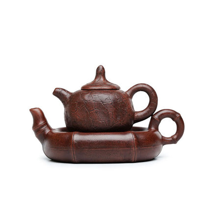 Double Teapot Yixing Raw Red Clay Teapot-in-Teapot 320ml