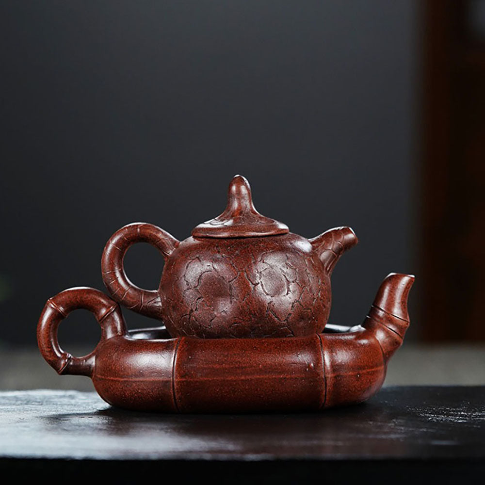 Double Teapot Yixing Raw Red Clay Teapot-in-Teapot 320ml