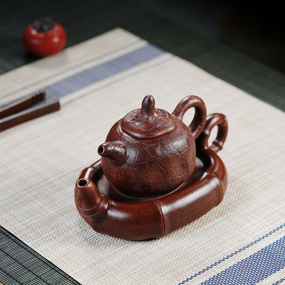 Double Teapot Yixing Raw Red Clay Teapot-in-Teapot 320ml