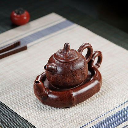 Double Teapot Yixing Raw Red Clay Teapot-in-Teapot 320ml