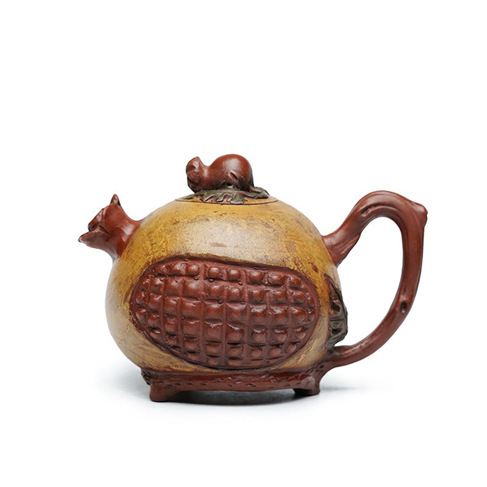 Zisha Teapot Pomegranate Yixing Ore Red Clay 420ml Gift Box