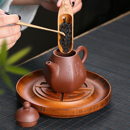 Dragon Egg Teapot Yixing Purple Clay Carved Inscription 170ml