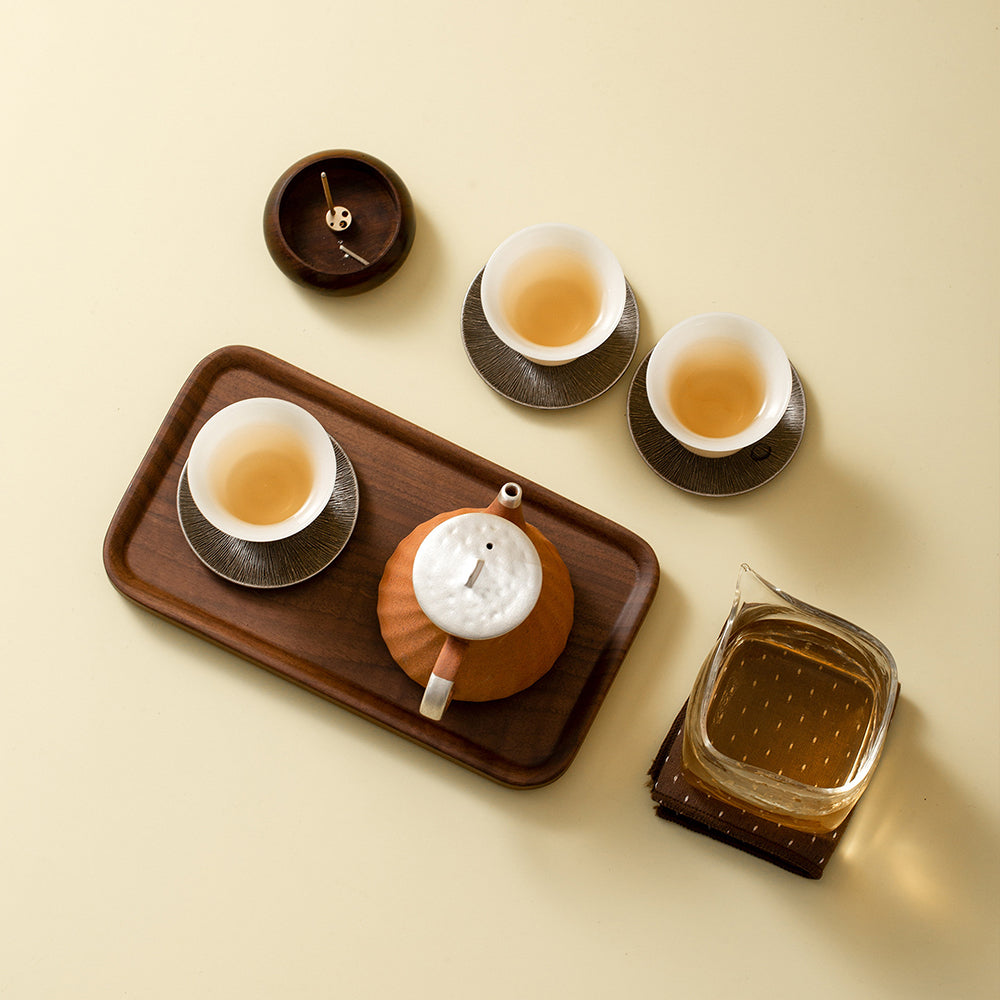 Travel Gongfu Tea Set – Portable Leather Case, 10-Piece