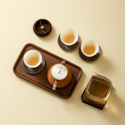 Travel Gongfu Tea Set – Portable Leather Case, 10-Piece