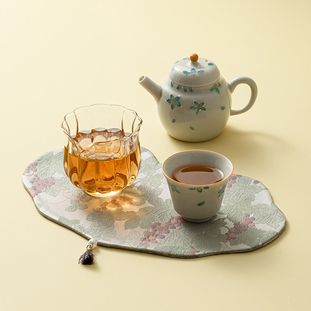 Travel Tea Set Ceramic Freesia Floral Portable Gongfu