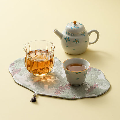 Travel Tea Set Ceramic Freesia Floral Portable Gongfu