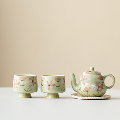 Kohiki Travel Tea Set Hand-Painted Floral Portable