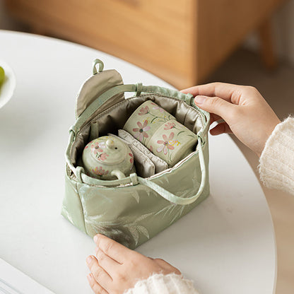Kohiki Travel Tea Set Hand-Painted Floral Portable