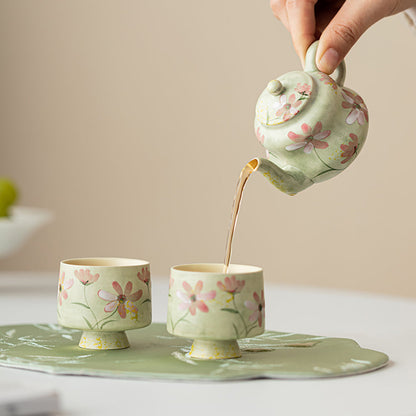 Kohiki Travel Tea Set Hand-Painted Floral Portable