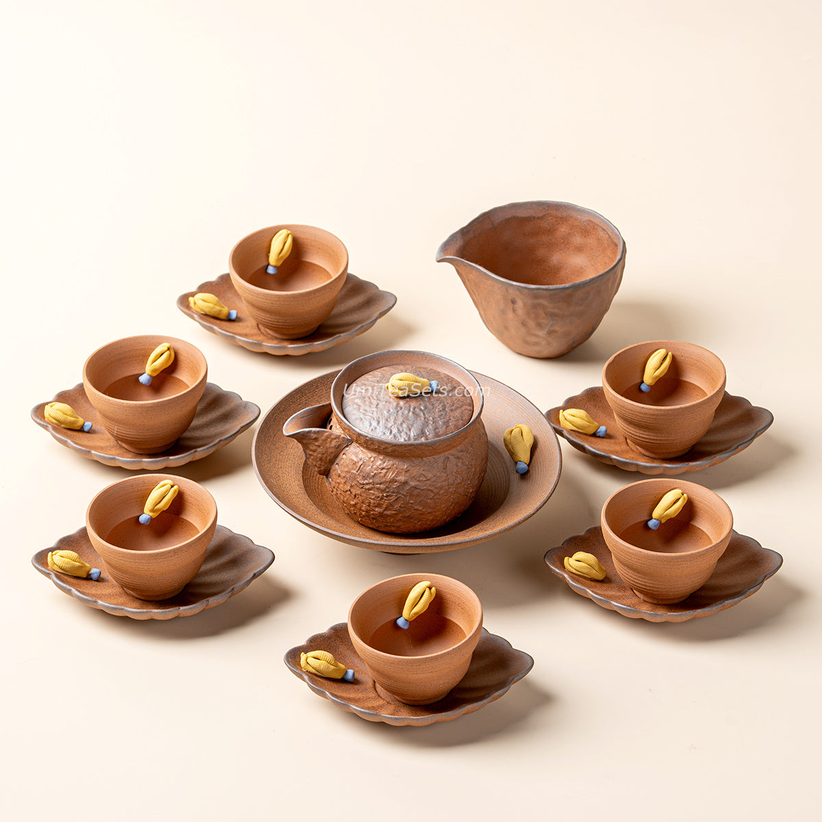 Wabi-Sabi Coarse Pottery Tea Set | Chayote Decor 11-Piece