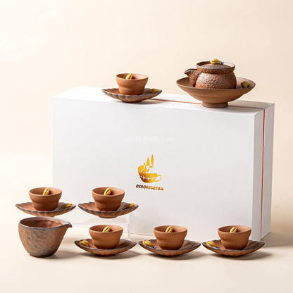 Wabi-Sabi Coarse Pottery Tea Set | Chayote Decor 11-Piece