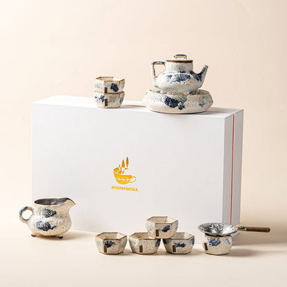 Kobiki Coarse Pottery Gongfu Tea Set for 6 with Stand