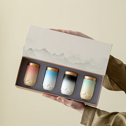 Ceramic Tea Caddy Set of 4 with Gift Box Gradient