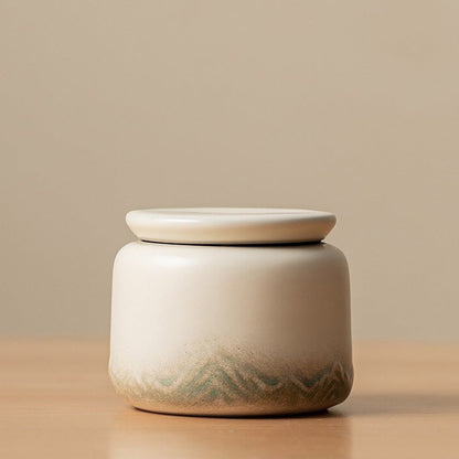 Ceramic Tea Caddy Set of 3 Gradient Mountain Relief Jars