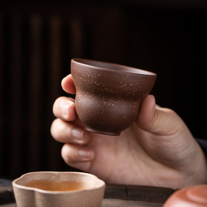 Gongfu Tea Cups Purple Clay Five Blessings Set of 5 Zisha