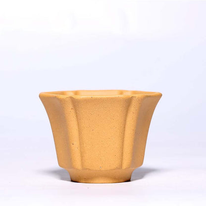 Gongfu Tea Cups Purple Clay Flower Shape 5 Colors Set of 5