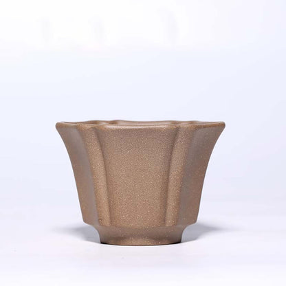 Gongfu Tea Cups Purple Clay Flower Shape 5 Colors Set of 5
