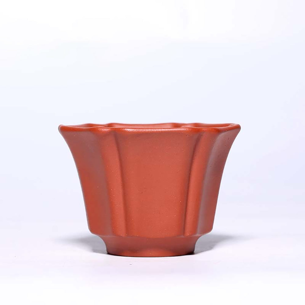 Gongfu Tea Cups Purple Clay Flower Shape 5 Colors Set of 5