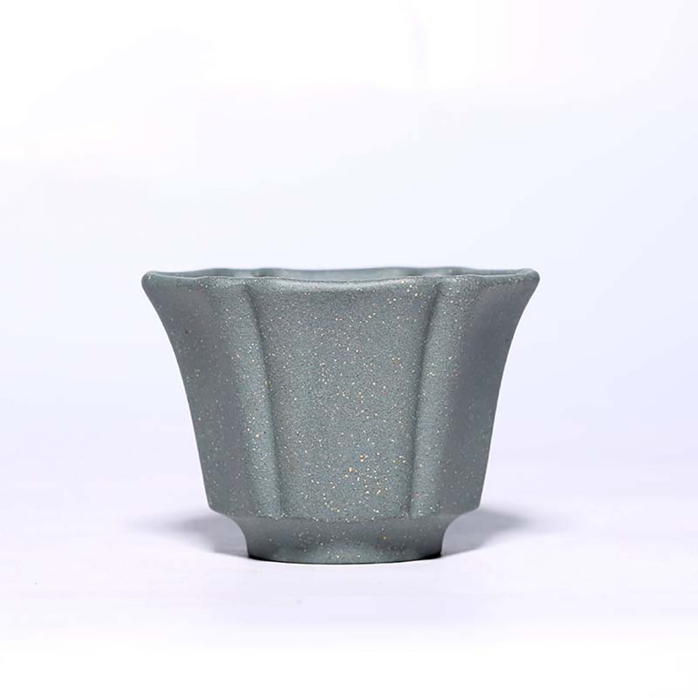 Gongfu Tea Cups Purple Clay Flower Shape 5 Colors Set of 5