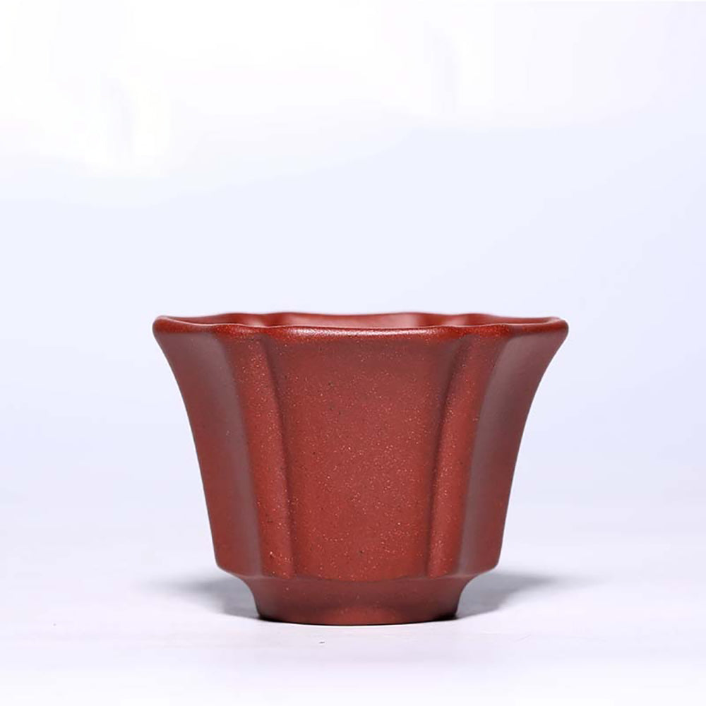 Gongfu Tea Cups Purple Clay Flower Shape 5 Colors Set of 5