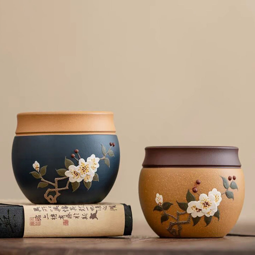 Gongfu Tea Cups Purple Clay Plum Blossom Zisha Set of 2