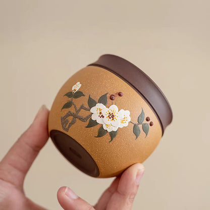 Gongfu Tea Cups Purple Clay Plum Blossom Zisha Set of 2