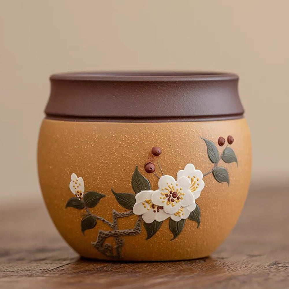 Gongfu Tea Cups Purple Clay Plum Blossom Zisha Set of 2