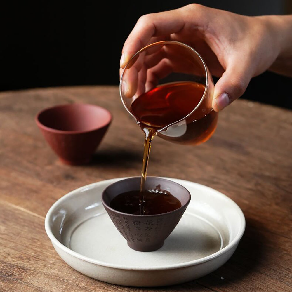 Gongfu Tea Cups Yixing Purple Clay Heart Sutra Set of 4