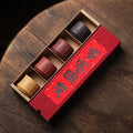 Purple Clay Tea Cup Set Yixing 4 Cups Four Gentlemen Engraved