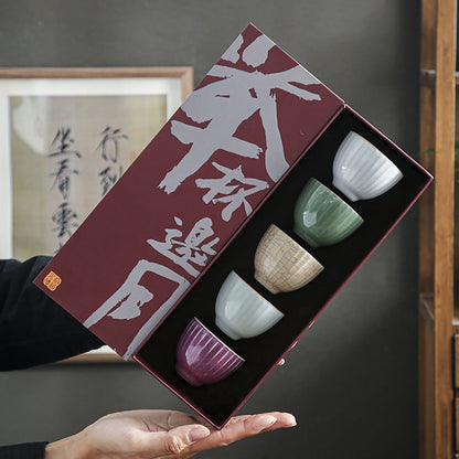 Five Famous Kilns Gongfu Tea Cup Set | Ru Guan Ge Jun Ding