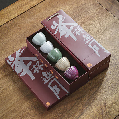Five Famous Kilns Gongfu Tea Cup Set | Ru Guan Ge Jun Ding