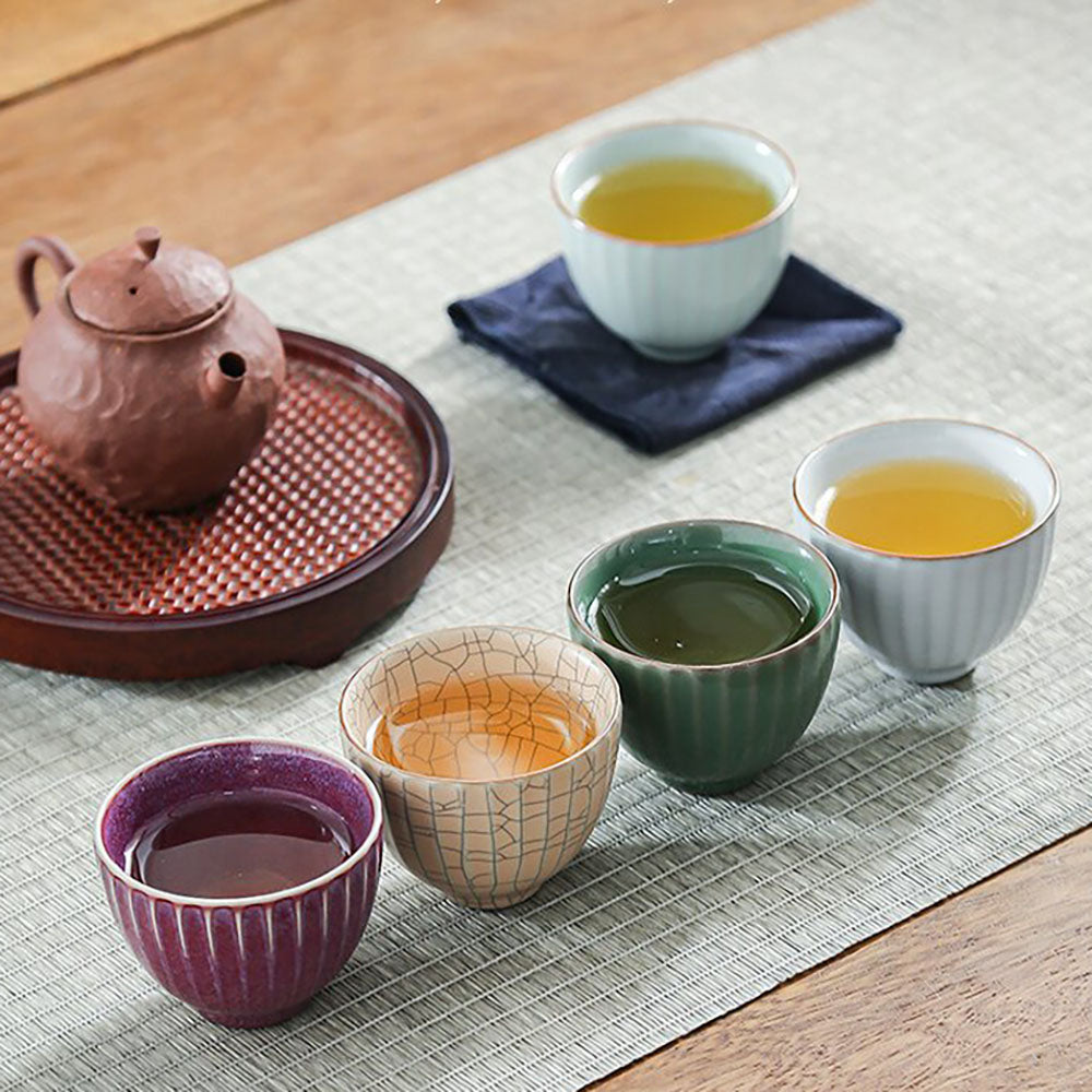 Five Famous Kilns Gongfu Tea Cup Set | Ru Guan Ge Jun Ding