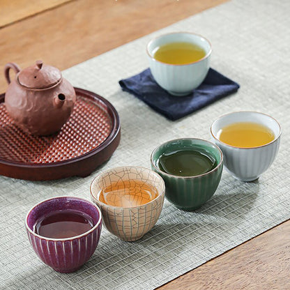 Five Famous Kilns Gongfu Tea Cup Set | Ru Guan Ge Jun Ding