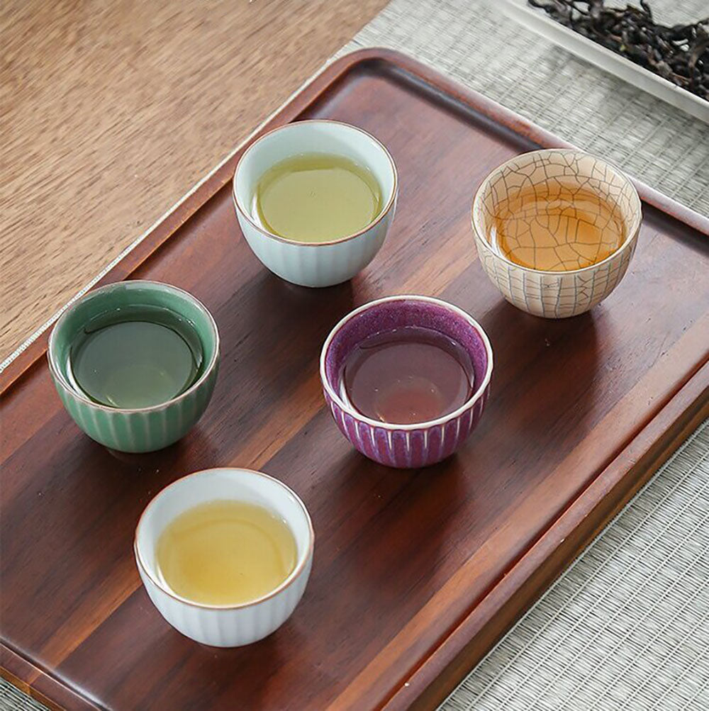 Five Famous Kilns Gongfu Tea Cup Set | Ru Guan Ge Jun Ding