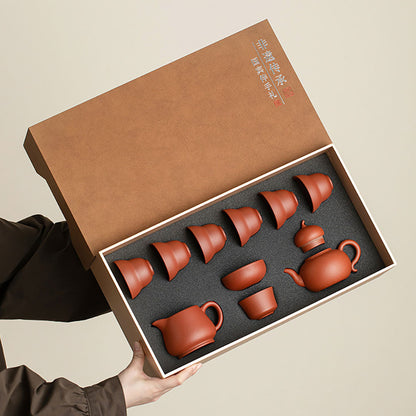 Zhu Ni Gongfu Tea Set Gourd Shape – 1 Teapot 6 Cups Yixing
