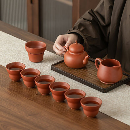 Zhu Ni Gongfu Tea Set Gourd Shape – 1 Teapot 6 Cups Yixing