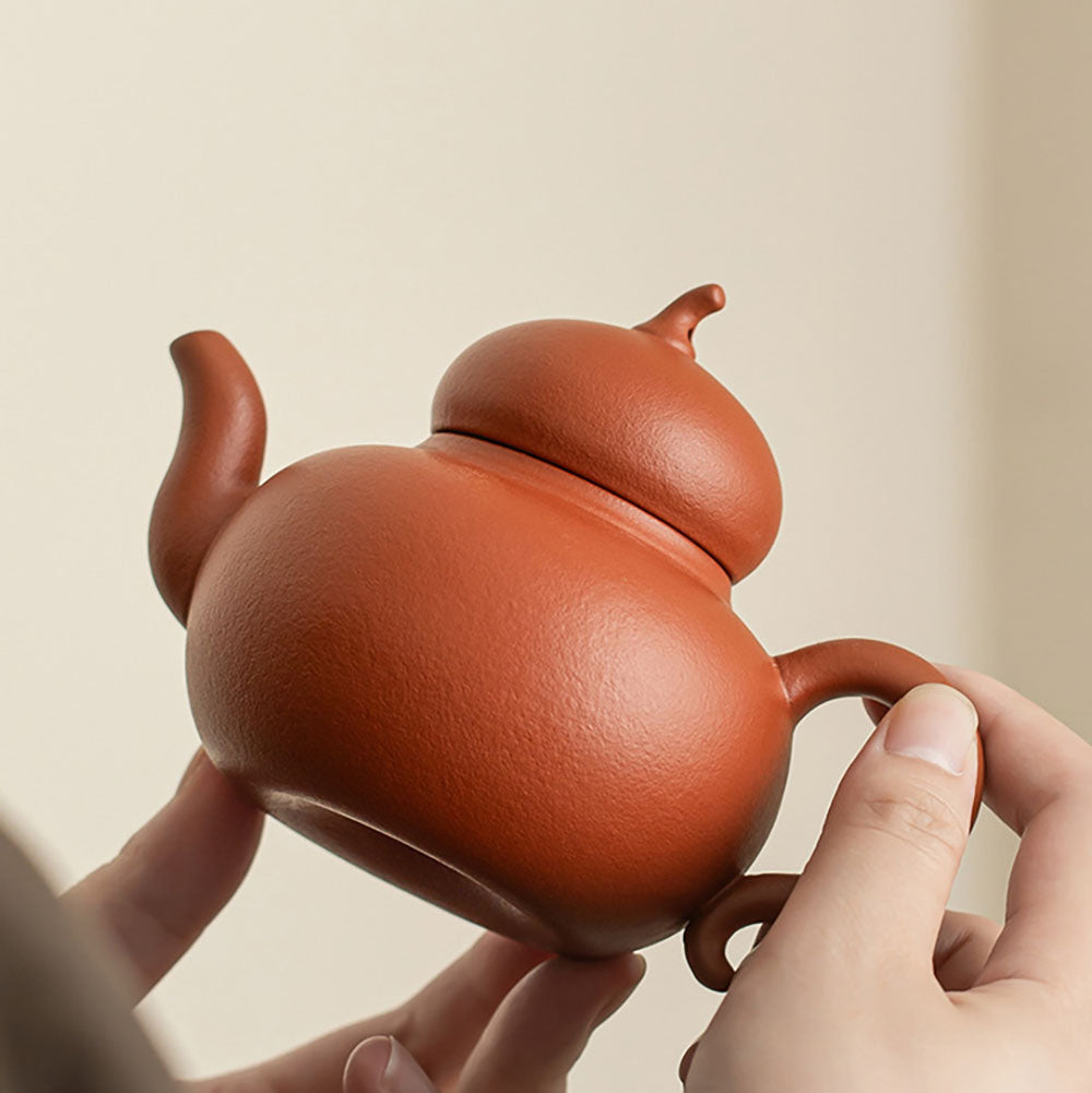 Zhu Ni Gongfu Tea Set Gourd Shape – 1 Teapot 6 Cups Yixing