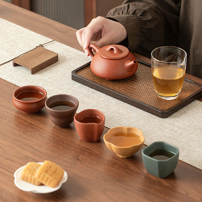 Purple Clay Tea Set Yixing Handmade Gongfu 5 Cups Gift