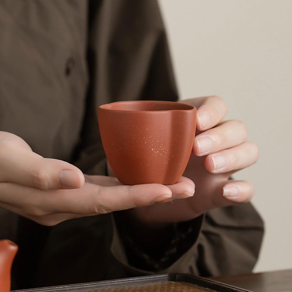 Purple Clay Tea Set Yixing Handmade Gongfu 5 Cups Gift