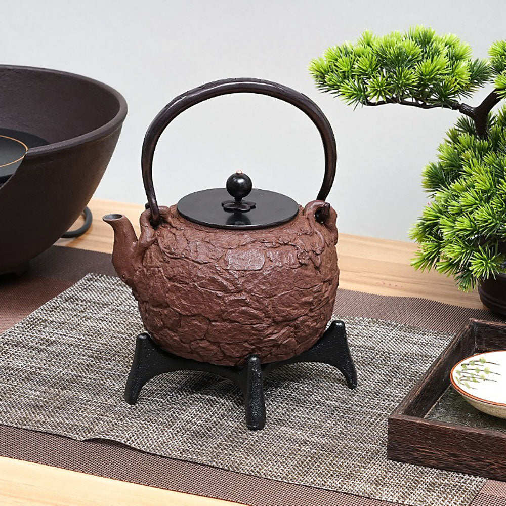 Cast Iron Teapot Japanese Stone Texture 1200ml Tea Kettle