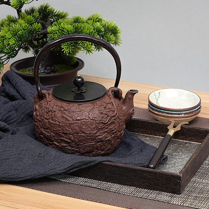 Cast Iron Teapot Japanese Stone Texture 1200ml Tea Kettle