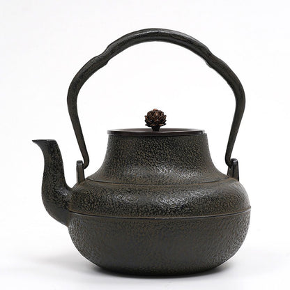 Tetsubin Cast Iron Teapot Copper Lotus Lid Japanese 1300ml